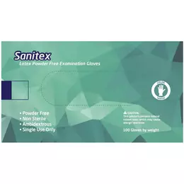 Sanitex Γάντια Λάτεξ Χωρίς Πούδρα σε Λευκό Χρώμα 100τμχ
