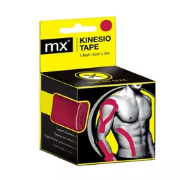 Mx Kinesiology Tape Επίδεσμος Κινησιοθεραπείας 5cmx5m Ροζ Medinox Mx79061