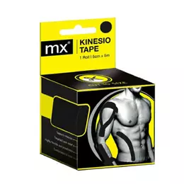 Mx Kinesiology Tape Επίδεσμος Κινησιοθεραπείας 5cmx5m Μαύρο Medinox Mx79021