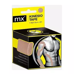 Mx Kinesiology Tape Επίδεσμος Κινησιοθεραπείας 5cmx5m Μπεζ Medinox Mx79041