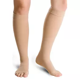 Varisan Top Normal Κάλτσες Κάτω Γόνατος Διαβαθμισμένης Συμπίεσης με Ανοικτά Δάκτυλα 23-32 mmHg Μπεζ