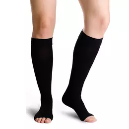 Varisan Top Normal Κάλτσες Κάτω Γόνατος Διαβαθμισμένης Συμπίεσης με Ανοικτά Δάκτυλα 23-32 mmHg Μαύρες