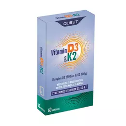 Quest Vitamin D3 2500iu & K2 100μg 60 κάψουλες
