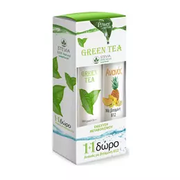 Power Of Nature Green Tea με Στέβια 20 αναβράζοντα δισκία & Ανανάς με Βιταμίνη Β12 20 αναβράζοντα δισκία