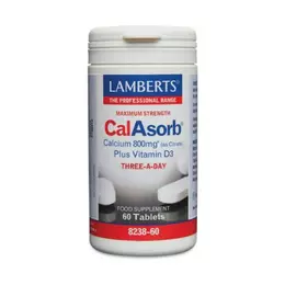 Lamberts Maximum Strength CalAsorb Calcium (as Citrate) 800mg Plus Vitamin D3 800mg 60 ταμπλέτες