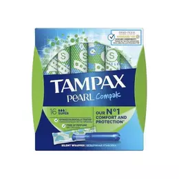Tampax Pearl Compak Silent Wrapper για Αυξημένη Ροή 16τμχ