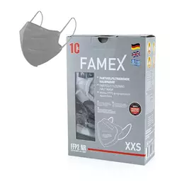 Famex Μάσκα Προστασίας FFP2 NR XXS για Παιδιά σε Γκρι Χρώμα 1τμχ