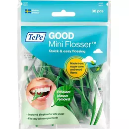 TePe Good Mini Flosser Οδοντικό Νήμα με Λαβή σε Πράσινο χρώμα 36τμχ
