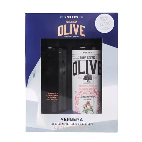 Korres Pure Greek Olive Verbena Eau De Cologne Κολόνια Άνθη Λουίζας 100ml & Showergel Αφρόλουτρο Λουίζα 250ml.